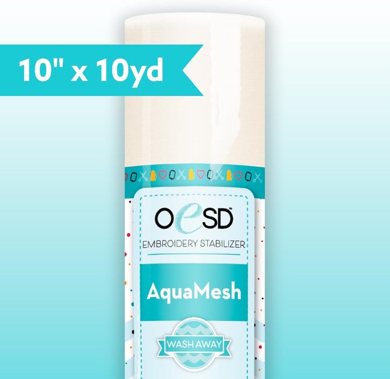 OESD AquaMesh Wash Away Water Soluble Embroidery Stabilizer 10" x 10 Yd Roll - Image 1